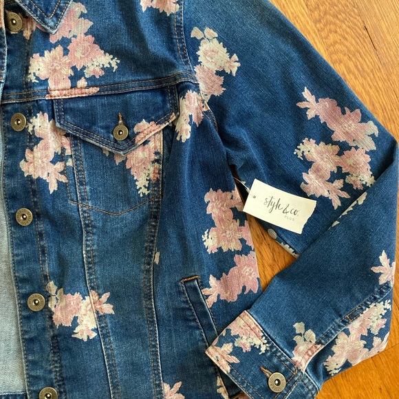 Floral denim jacket - Picture 3 of 12